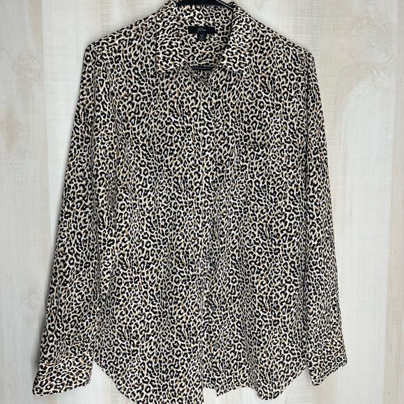 J. Crew ladies animal print blouse, size 10‎ - Picture 1 of 10